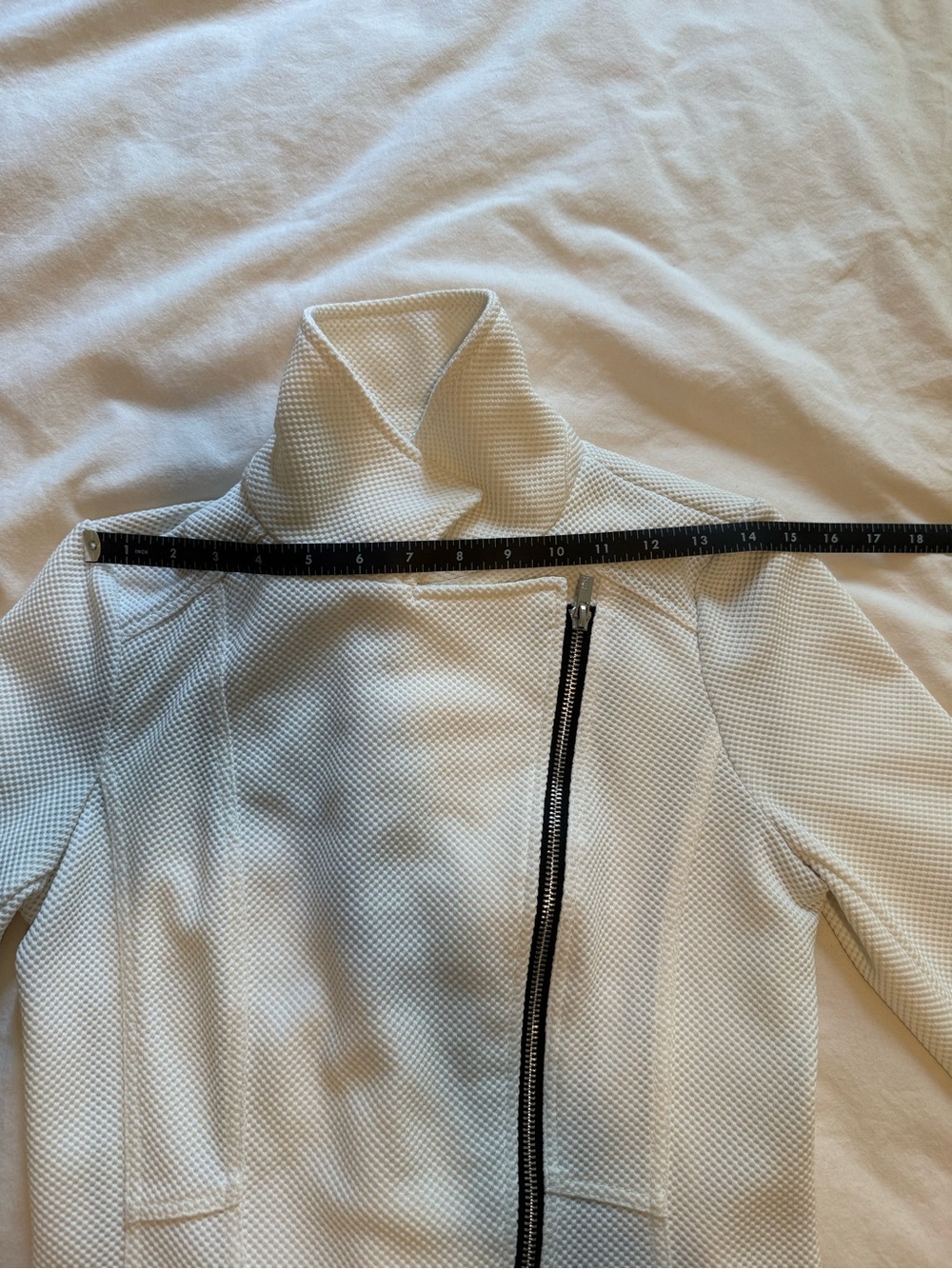 Black Rivet White Textured Zip-Front Jacket - Picture 2 of 6